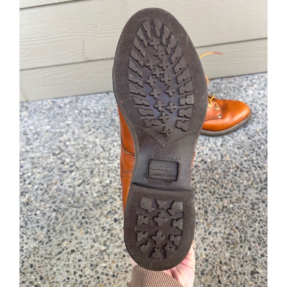 Georgia Boot Men's 10W Tan Leather Logger Work Boots Made in USA Comfort Core - Picture 10 of 13